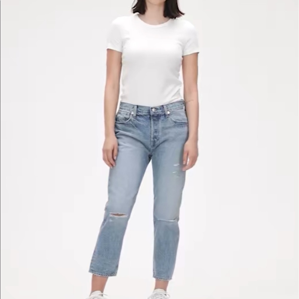 Mid‎ Rise Destructed Boyfriend Jeans